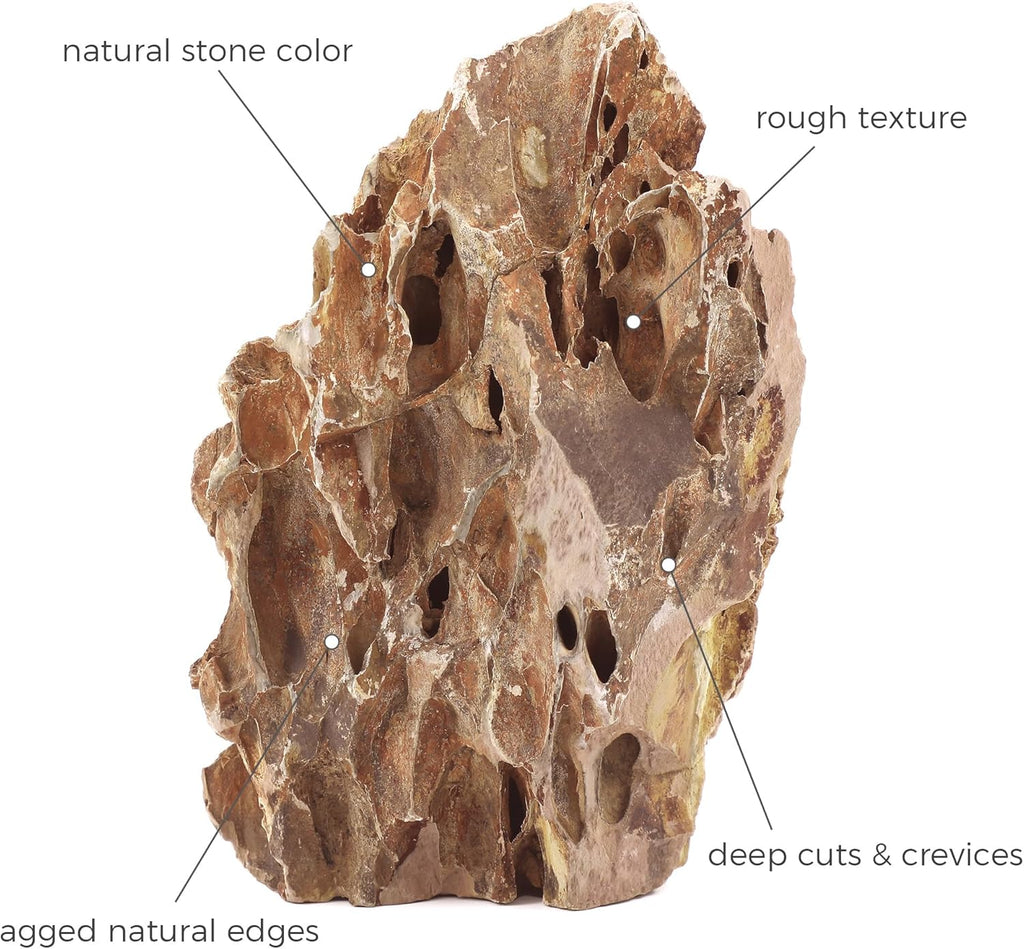 6-8 Inches Natural Dragon Stone 4 PCS Aquarium Rocks for Aquascaping, Aquarium Landscaping, Terrariums, Fish Tank Decoration, Vivariums, Paludarium, Reptile and Amphibian Enclosures