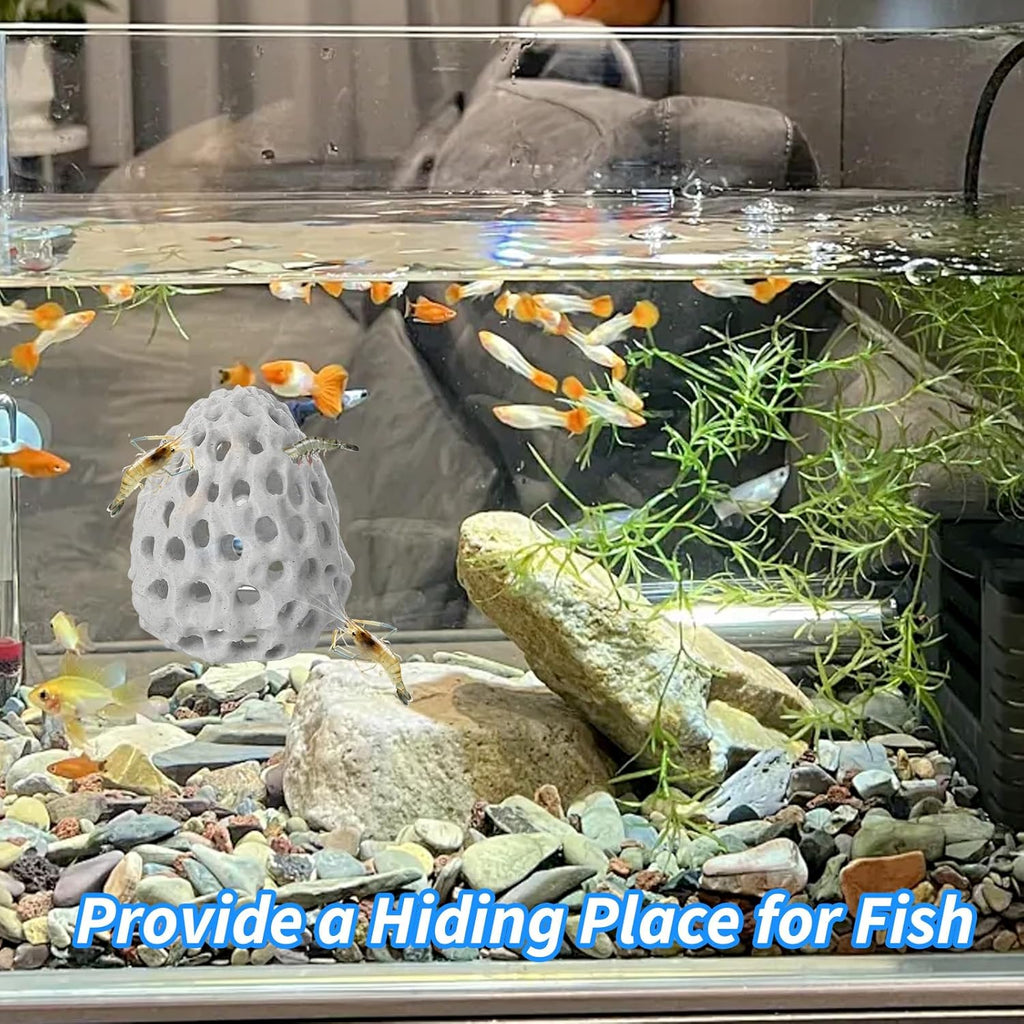 Shrimp Hide Aquarium Cherry Shrimp Hide with Suction Cup Betta Habitat Fish Tank Tunnel Aquarium Fish Cave Hideout Ornament Accessories for Shrimps Guppy Hiding Resting