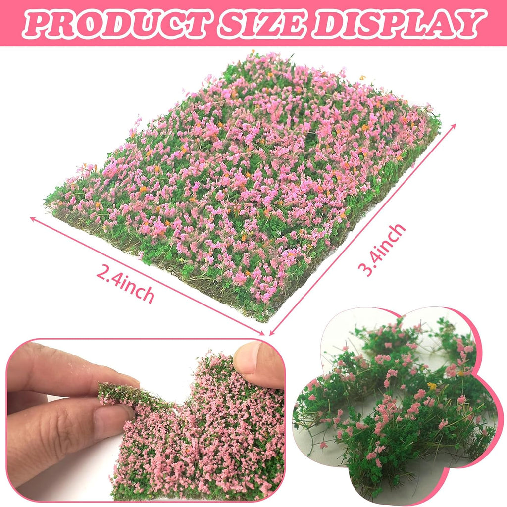 Warmtree Hand Torn Model Grass Tufts Flower Cluster for Miniature Scenery Applicable for N & HO Scale for Train Layouts Diorama Supplies and Architectural Models (Sakura Pink)