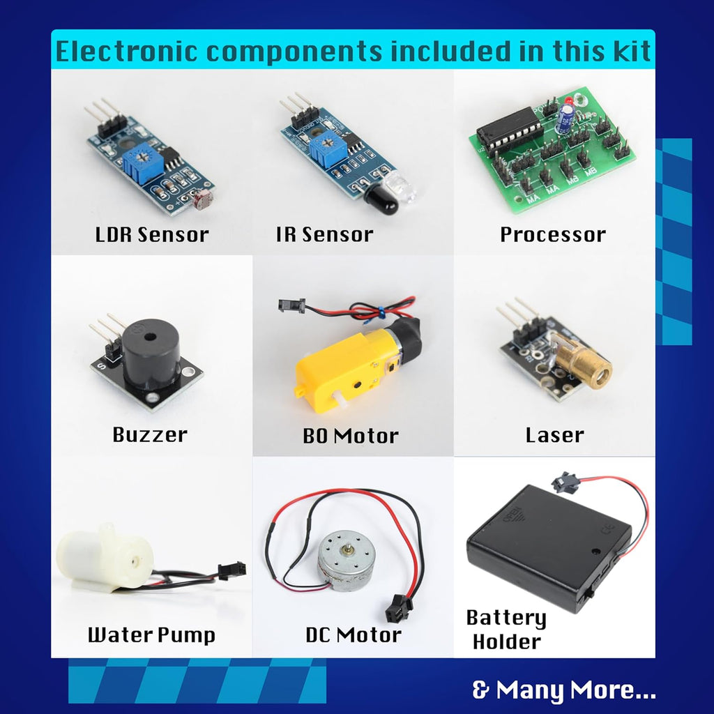 Butterfly EduFields 10-in-1 STEM Robotics Kit for Kids Ages 8-14 | Electronics & Engineering Science Kit with Circuit Board Projects | Educational Robot Building Kit