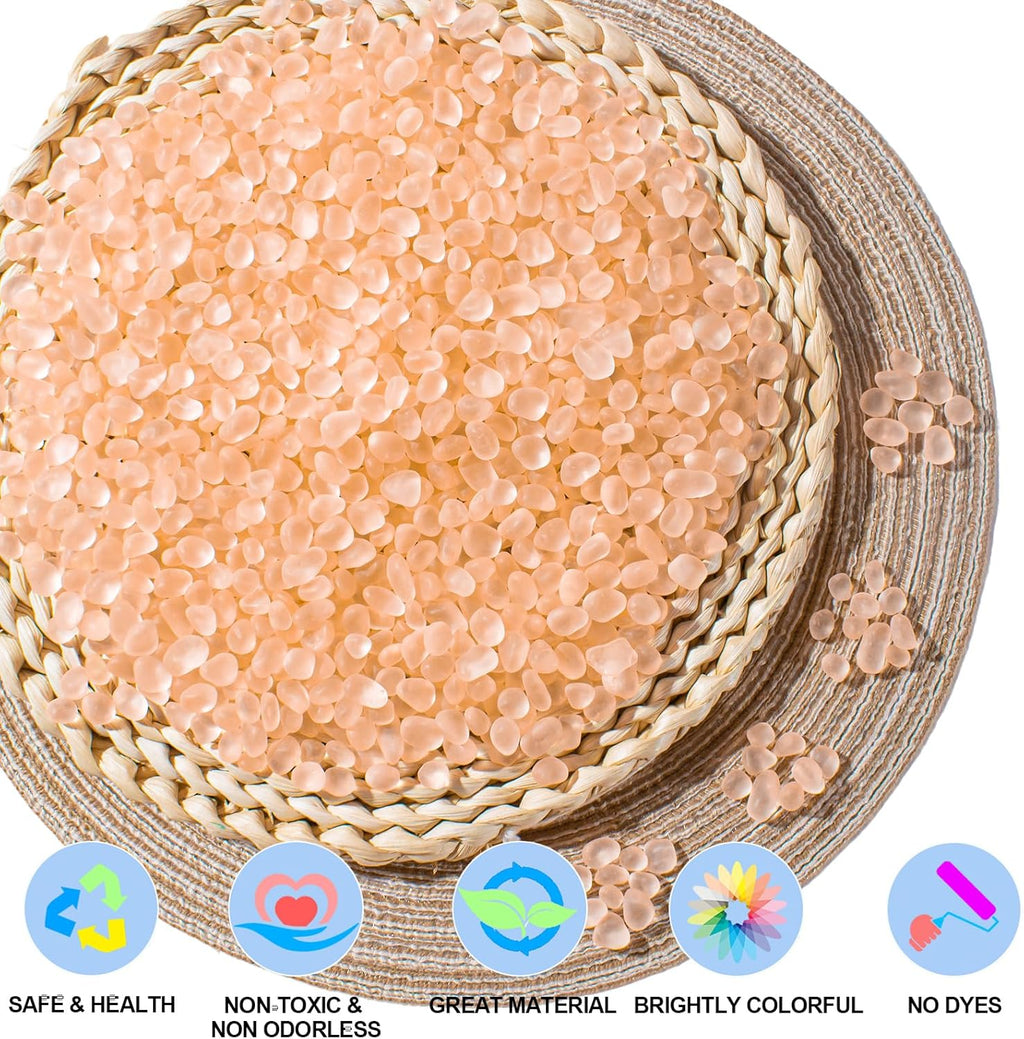 Keedolla 14oz Sea Glass Stones Frosted Glass Pebbles Gemstones for Aquarium Gravel Fish Tank Rocks, Vase Fillers, DIY Crafts - Peach