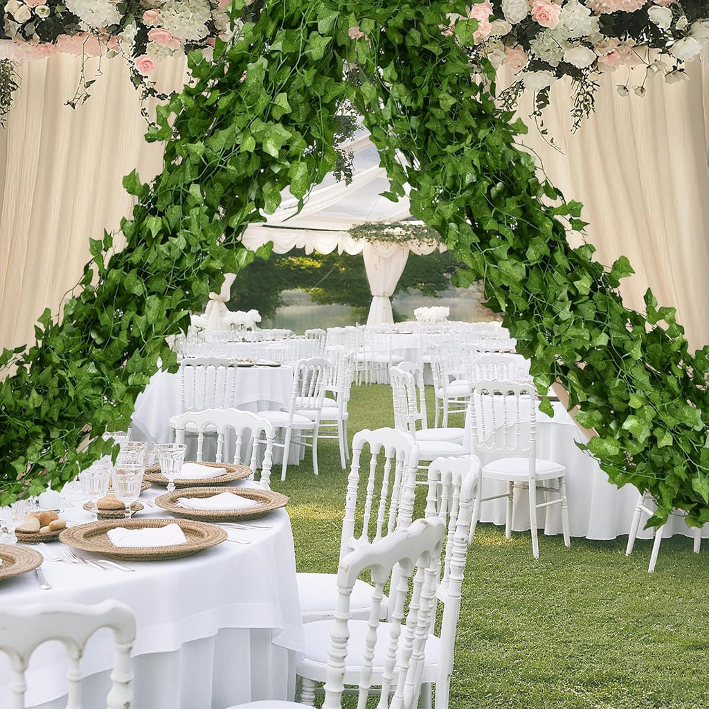 50 Pack 375Ft Artificial Ivy Garland, Hanging Greenery Vines with Fake Leaves for Home, Wall, Bedroom, Wedding, Garden, Party, Easter (375FT 50PCS Vines)