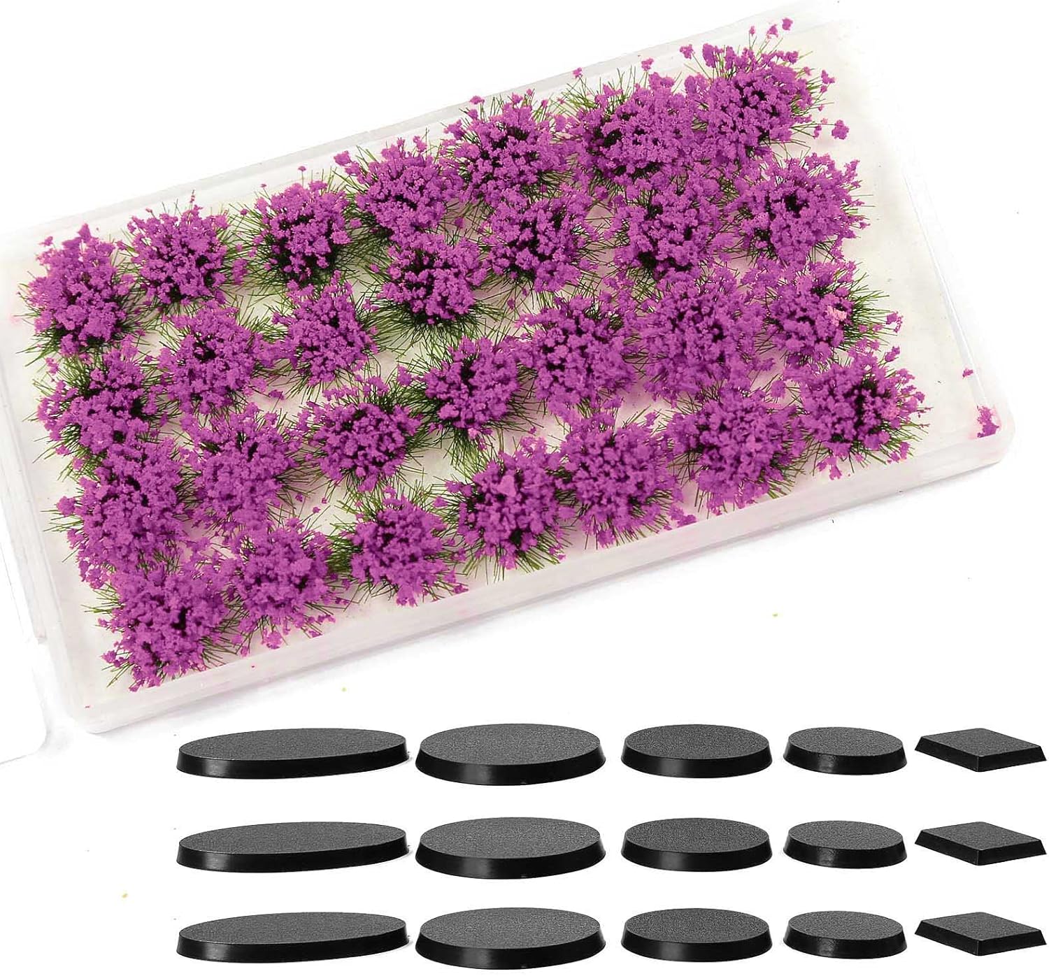 Miniature Vegetation Bushy Shrubs Tuft Flowers with Model Bases War Game DIY Railway Terrain Scenery (G)