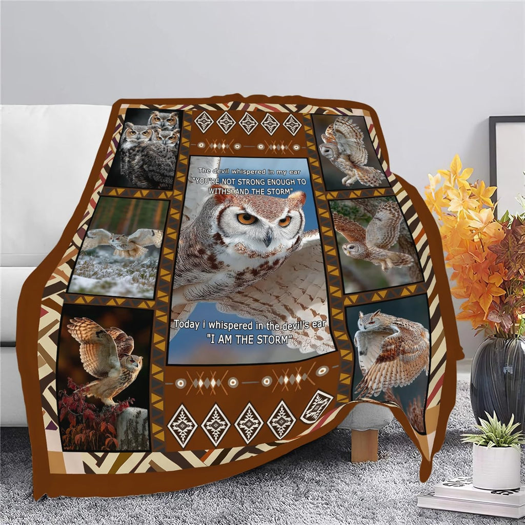 Owl Throw Blanket Owl Stuff Gifts for Kids Girls Boys Adults Women Men Soft Cozy Warm Plush Fluffy Fuzzy Fleece Blanket Decor 50''X60''