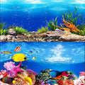 ELEBOX New 23" x 71" Fish Tank Background Paper Wallpaper 2 Sided Colorful Seaweed Water Plants Aquarium Background HD Poster Decorations