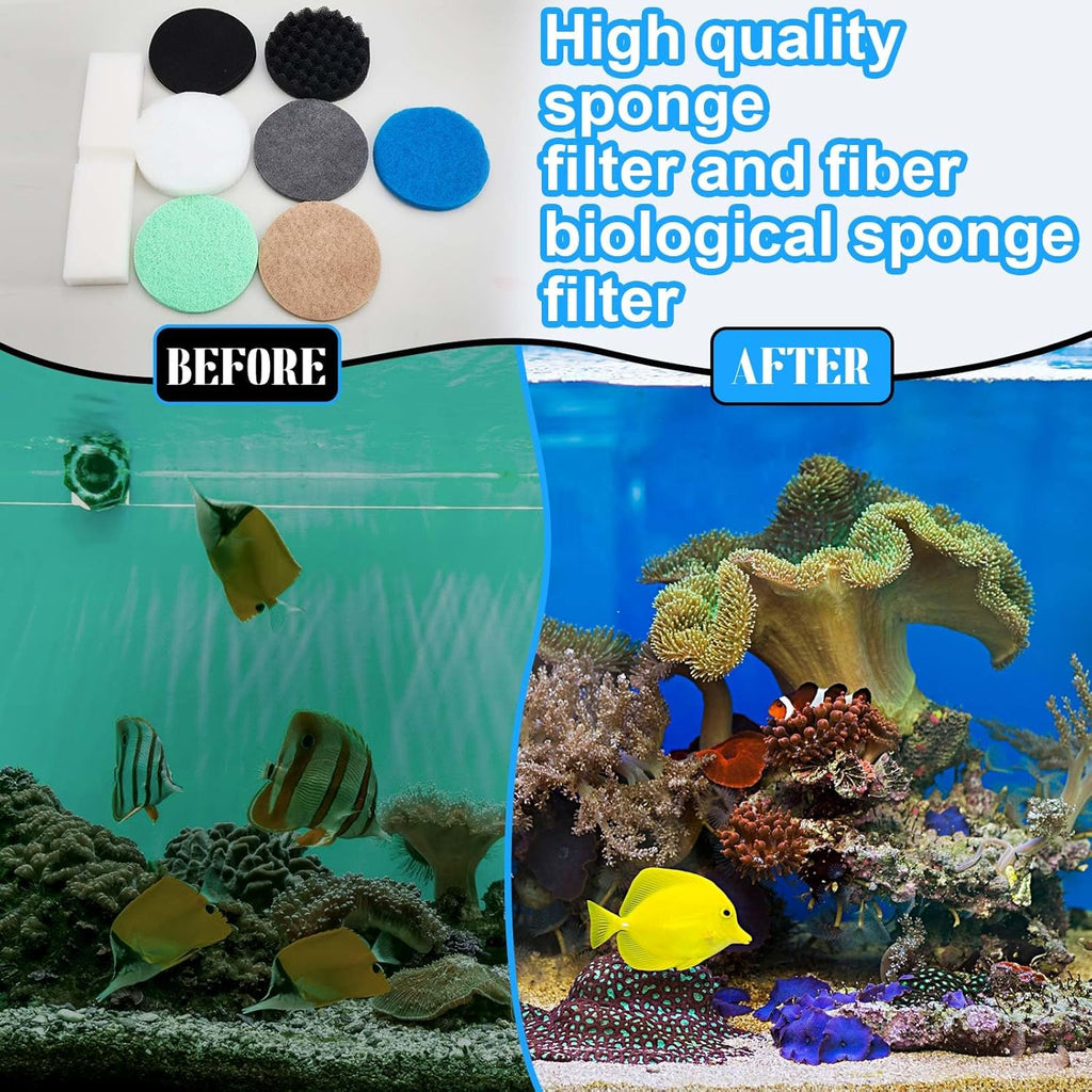 62 Pcs Compatible with Fluval Fx2/fx4/fx5/fx6 Replacement Filter Media, Carbon Pad, Bio-Sponge, Water Polishing Pad, Activated Carbon, Quick Clear Sponge, Nitrite/Phosphate/Ammonia Remover