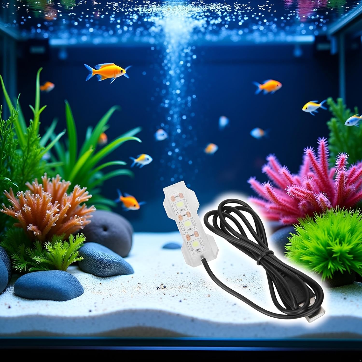 Blue Light Small Aquarium Led Light, Led Fish Tank Light for Freshwater Plants Aquarium Accessories