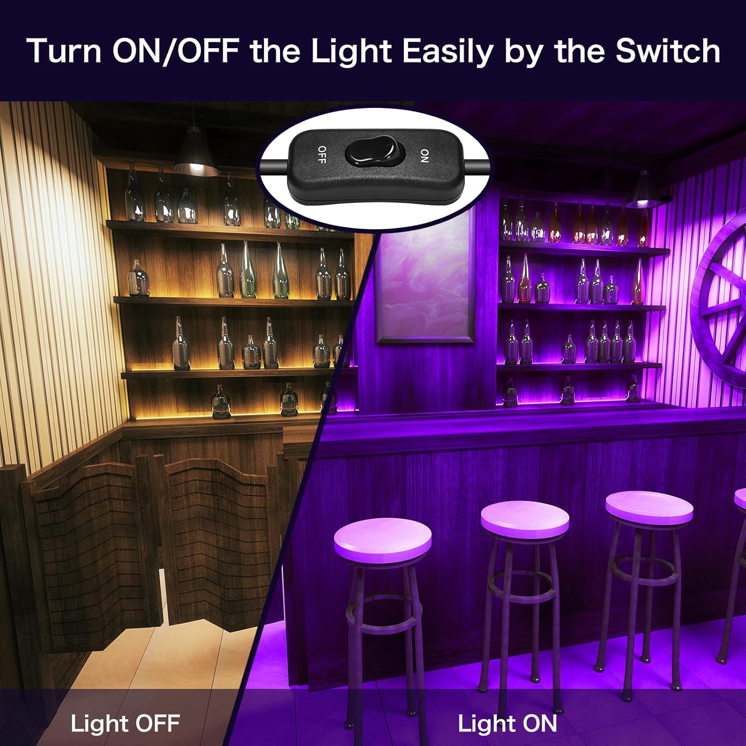 4 Pack 150W LED Flood Black Lights,395nm to 405nm UV Outdoor Flood High Power Blacklight Light with Plug in, IP66 Waterproof Large Black Light Spotlight for Glow Party Large Space, Halloween