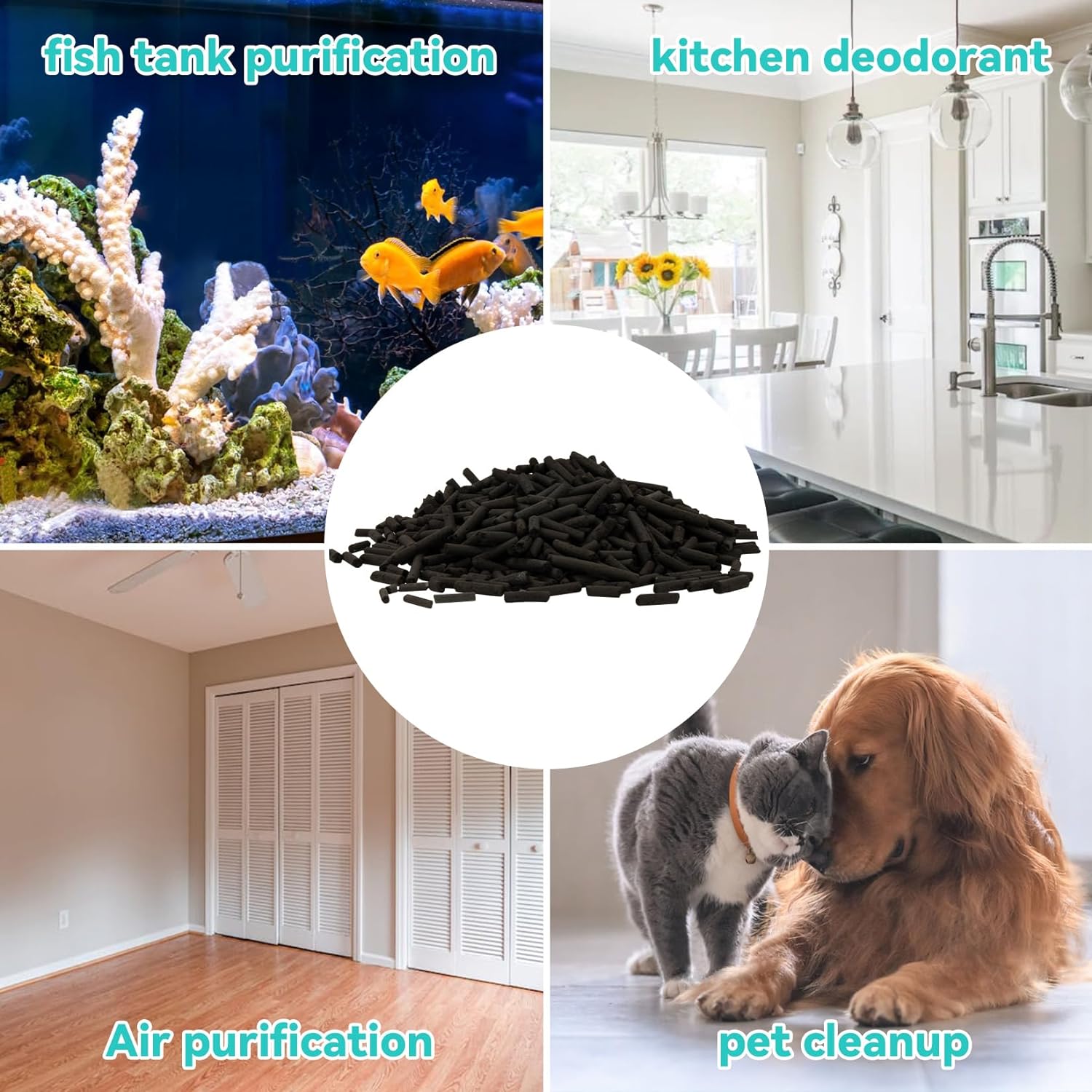 Sukh 310g Activated Carbon Pellets - Activated Charcoal Bulk Activated Carbon Aquarium Charcoal Pellets Activated Charcoal Filter Carbon Aquarium Filter for Waterbox Aquariums Pond Fish Tank