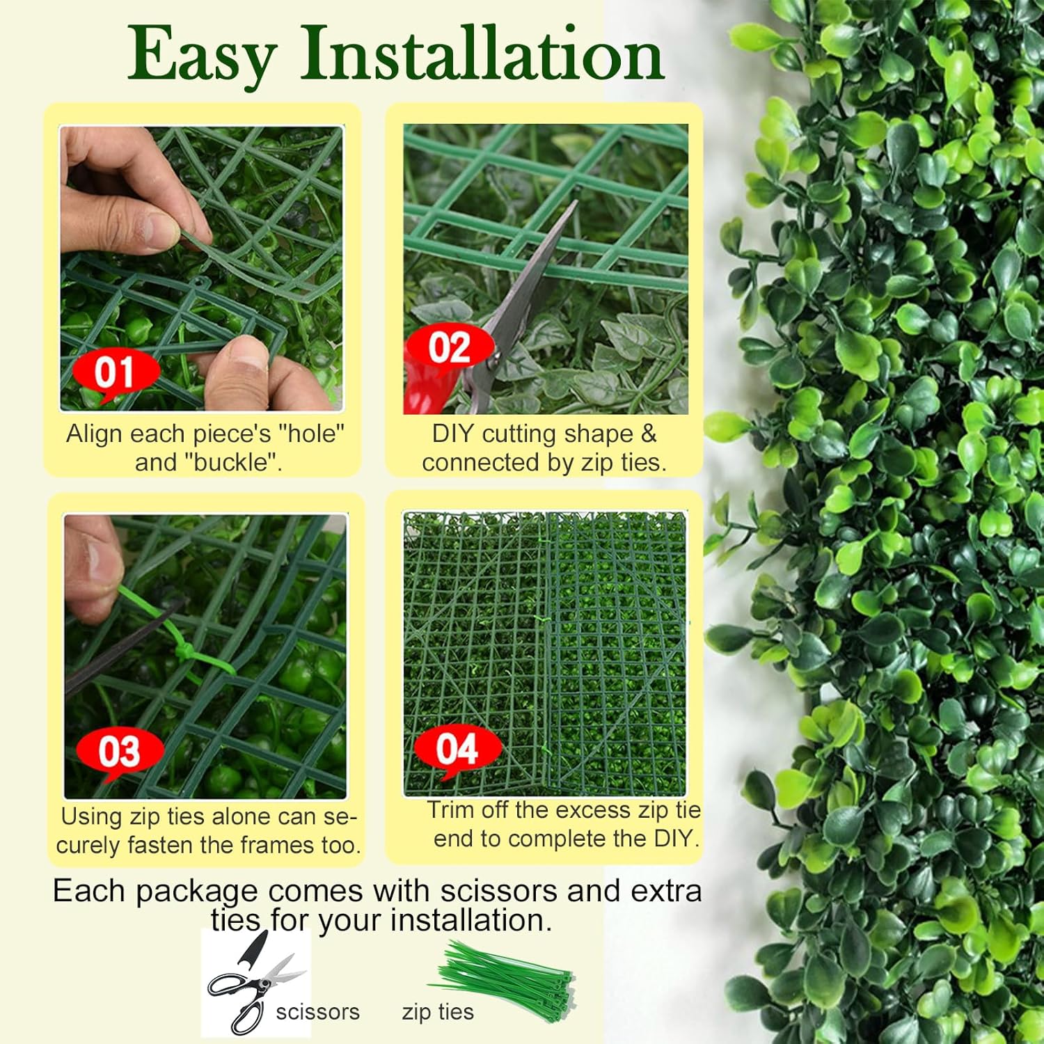 12Pcs Artificial Boxwood Decoration Backdrop Greenery Covering Hedge Wall Panels UV-Anti Grass Wall Decor Privacy Hedge Screen Fence Decor,10"X10" (10"X10" 12P)