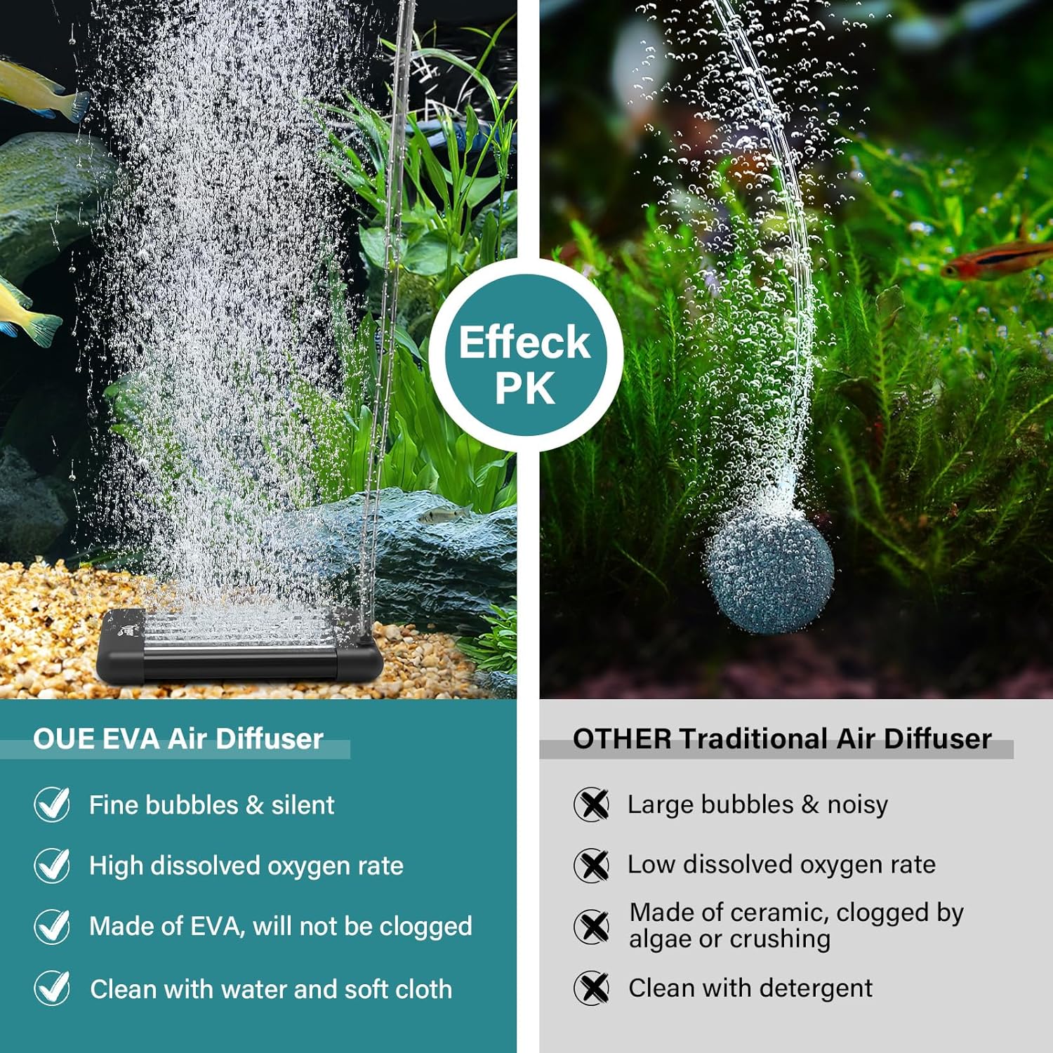 hygger Non-Clogging Fish Tank Bubbler, Aquarium Air Stone with Special EVA Material, Air Bubbler for Nano Air Pump Fish Tank Small Bucket and Hydroponics
