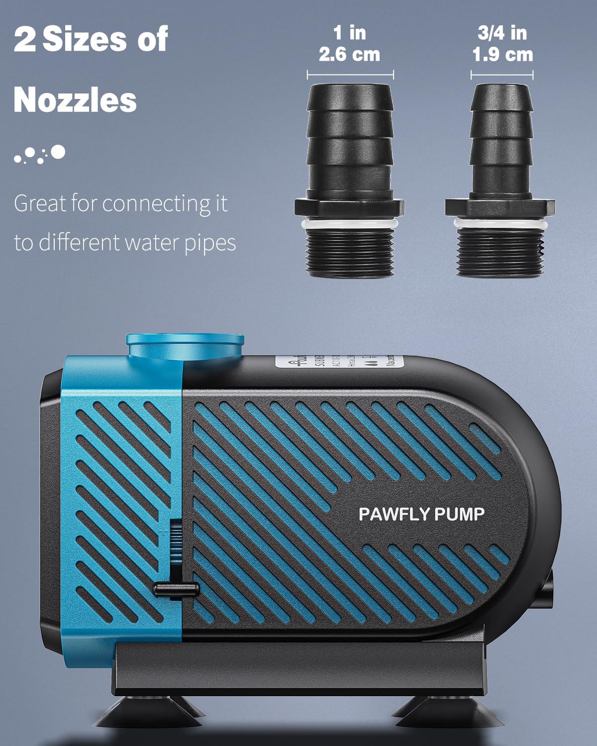 Pawfly 800 GPH Aquarium Submersible Water Pump (3000L/H, 45W) Ultra Quiet Water Fountain Pump with 8.2 ft. Lift Height Adjustable Water Pump for Fish Tanks Ponds Gardens Waterfalls Statuary and Sumps
