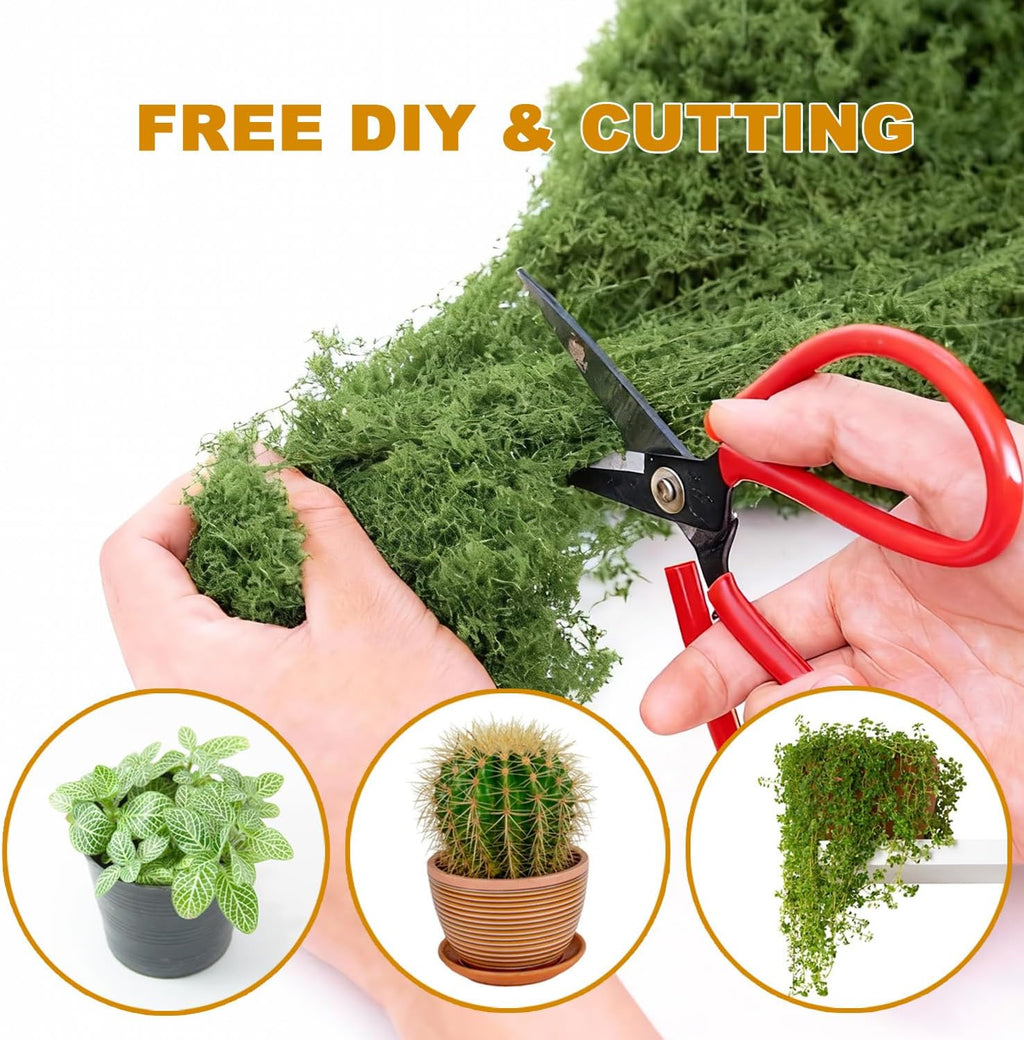 Fake Green Moss for Crafts, 10.6 Oz Decorative Artificial Faux Moss for Crafts Decorative Table Wedding Party Centerpieces Decor Fairy Garden Floral DIY, Non Fading -（Dark Green）