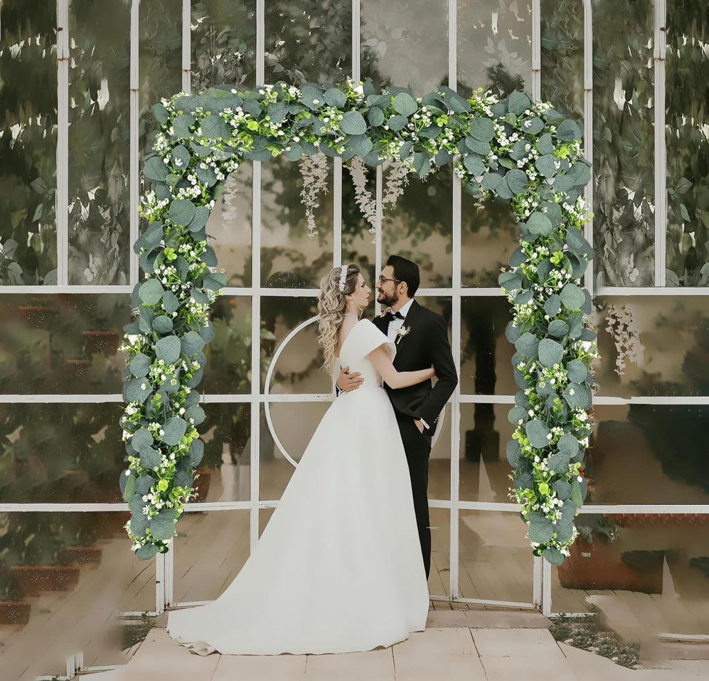 Eucalyptus Garland 6FT Artificial Ivy Greenery Fake Silver Dollar Eucalyptus Leaves Vines Table Decor Green Vine Spring Artificial Vines for Home Mantle Party Decor Indoor/Outdoor (1)