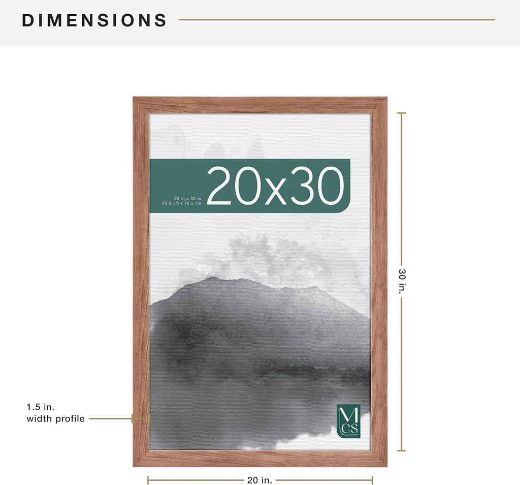MCS Museum Poster Frame, Medium Oak, 20 x 30 in, Single