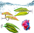 3Pcs Betta Leaf Hammock Betta Bed Fish Tank Accessories Soft Aquarium Decor Plastic Plants with Suction Cup,Simulating The Natural Habitat for Betta Spawning Grounds Breeding Resting Bed（Double Leaf）