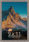 wallsthatspeak 9x11 Gray Barnwood Picture Frame for Puzzles Posters Photos or Artwork