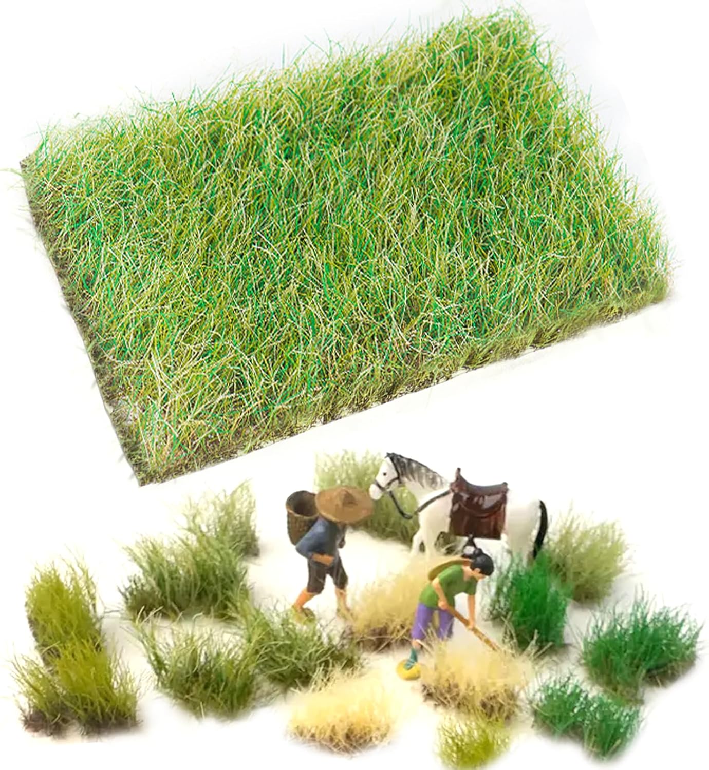 Warmtree Hand Torn Model Grass Tufts for Miniature Scenery Applicable for N & HO Scale for Train Layouts, Diorama Supplies, and Architectural Models(Early Autumn)