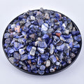 Polished Sodalite Crystal Chips 200 Pcs - 0.3" 10 oz Tumbled Stone Chips Crushed Sea Glass Stones Healing Reiki Crystal Jewelry Making Home Decoration
