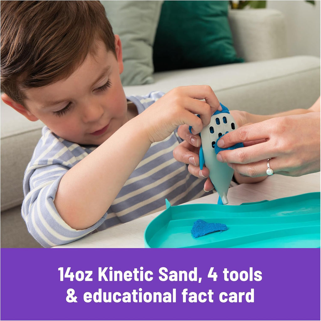 Kinetic Sand, Project Planet Deep Sea with 24oz Sensory Play Sand & Sea Creature Tools, Sustainably Minded Eco Friendly Materials, Holiday Gifts & Stocking Stuffers for Kids Ages 3 and up