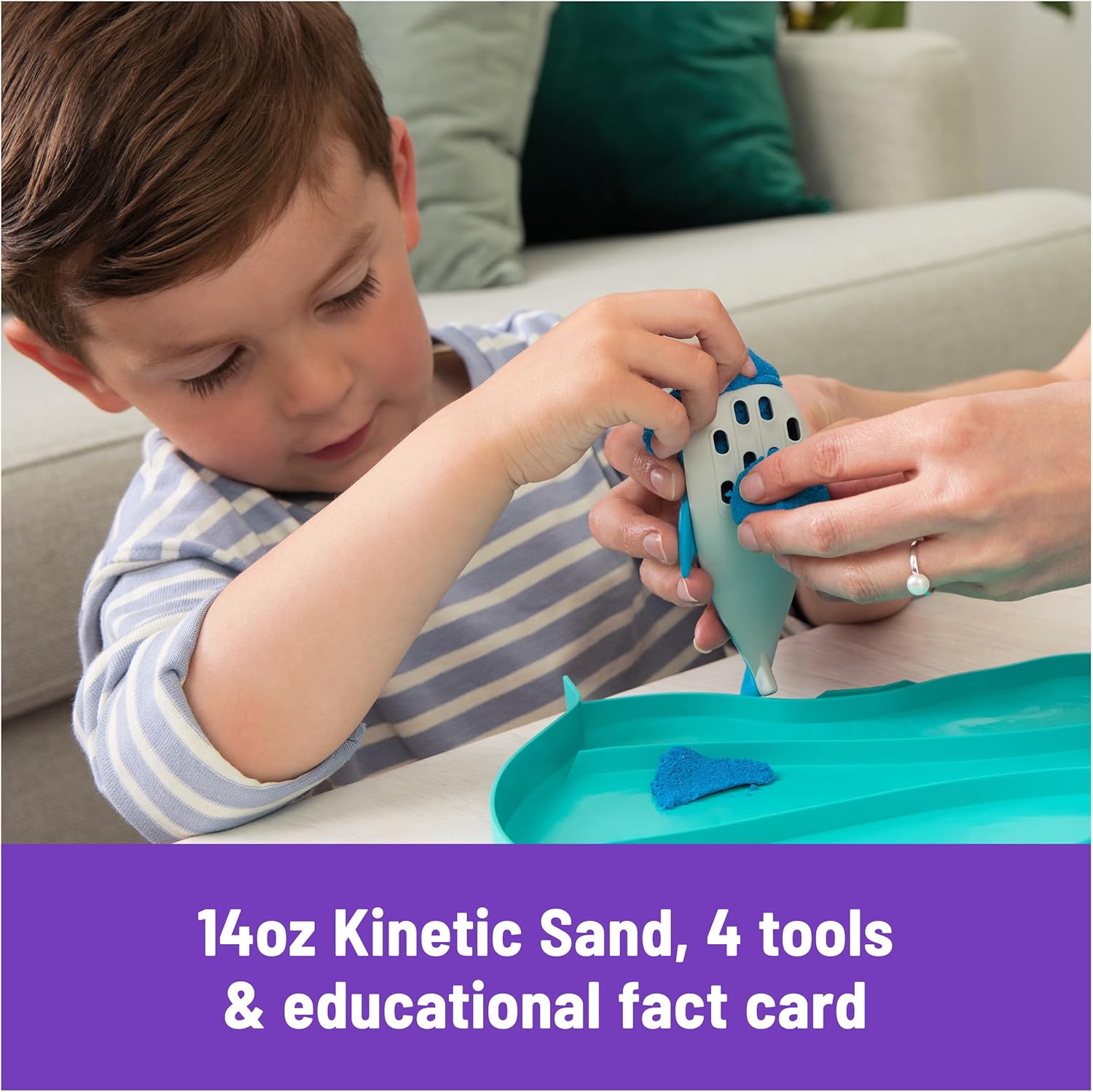 Kinetic Sand, Project Planet Deep Sea with 24oz Sensory Play Sand & Sea Creature Tools, Sustainably Minded Eco Friendly Materials, Holiday Gifts & Stocking Stuffers for Kids Ages 3 and up