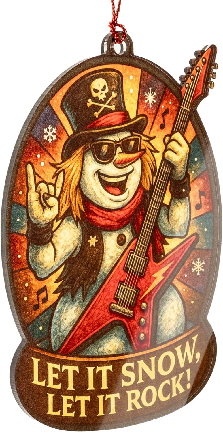 Guitar Ornaments for Christmas Tree - Guitar Ornament - Christmas Ornament 2025 - White Elephant Gifts - Snowman Christmas Ornaments