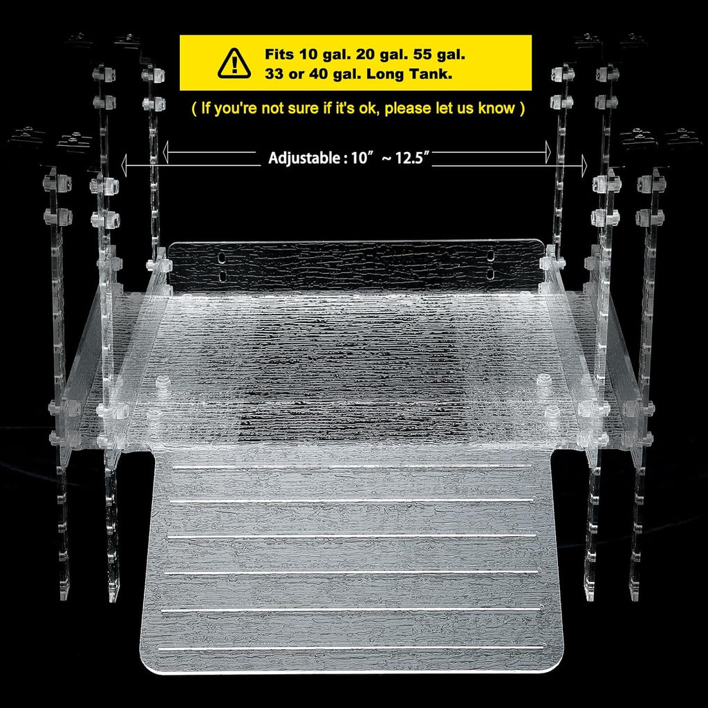 Hanging Turtle Basking Platform for Aquatic Turtles 20 55 Gallon, 40 Gallon Long Tank, Aquatic Reptile Ramp Dock, Turtle Terrace, Turtle Tank Accessories