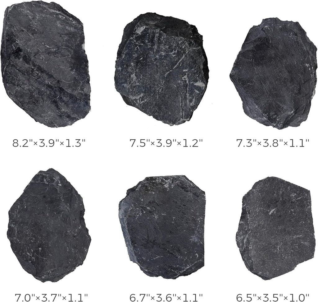 6 Natural Aquarium Rocks 6" to 8" Perfect Rocks for Aquariums, Landscaping Model,Tank Decoration, Amphibian Enclosures-Slate Rocks