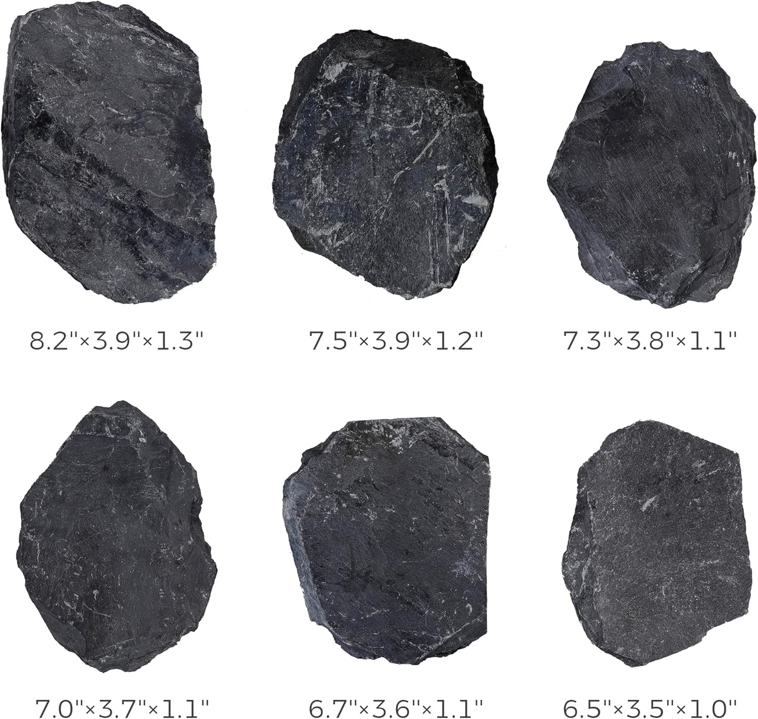 6 Natural Aquarium Rocks 6" to 8" Perfect Rocks for Aquariums, Landscaping Model,Tank Decoration, Amphibian Enclosures-Slate Rocks