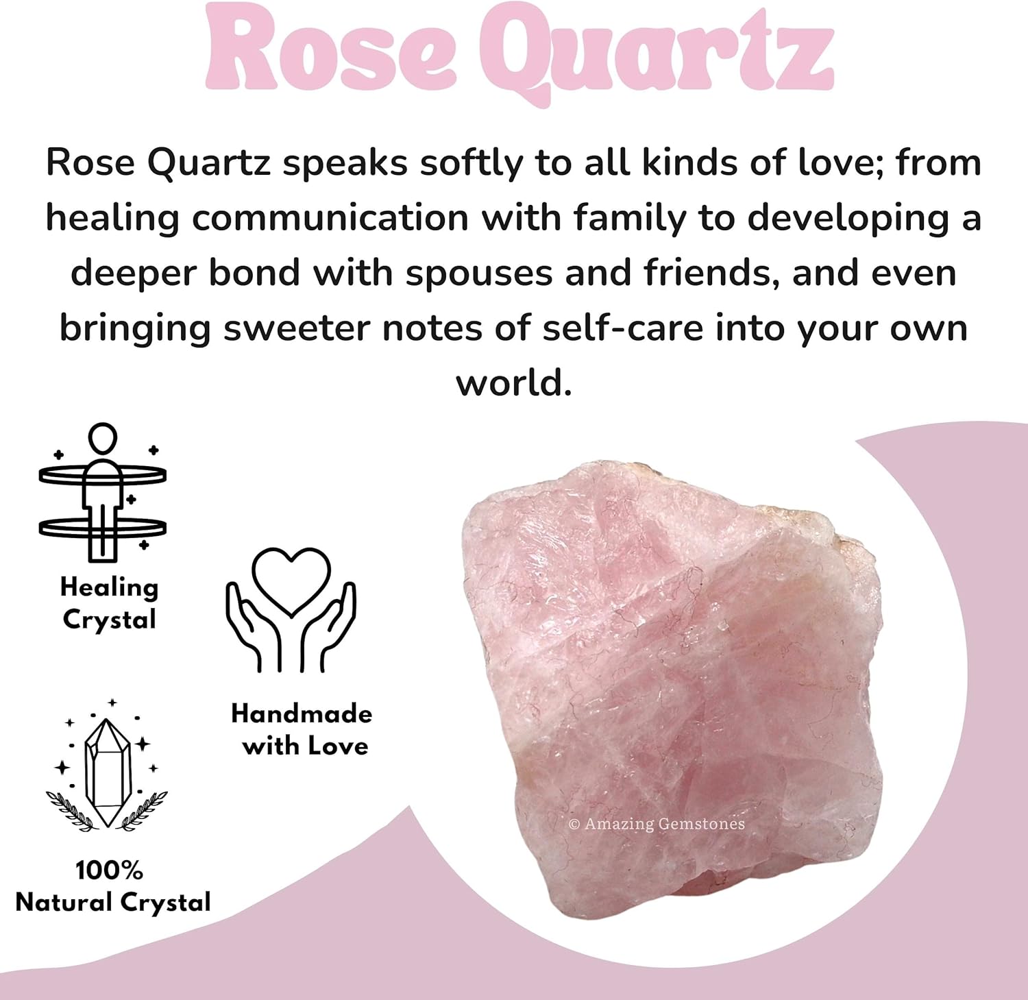 Amazing Gemstone 2 Pieces Rose Quartz Raw Crystals and Healing Stones, Natural Rocks for Tumbling and DIY Raw Stones and Crystals