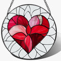 8'' Valentine Heart Suncatcher Ornament, Stained Glass Window Hanging, Suncatchers for Windows Hanging Ornaments, Valentine's Romantic Decor | Valentine's Day Gift, Gifts for Girlfriend, Wife
