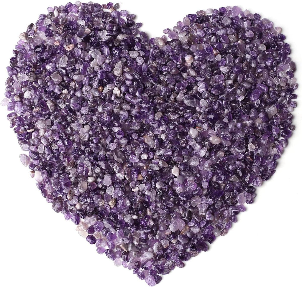 LAIDANLA Amethyst Crushed Stone Crystal Chips Bulk Natural Gemstones Healing Reiki Crystals Mini Quartz Vase Filler Aquarium Gravel 0.55lb
