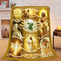 Jesus Blanket Christian Religious Faith Bible Verse Healing Prayer Throw Inspirational Scripture Catholic Spiritual Gifts for Men Women Adults Cozy Plush Fluffy Fuzzy Fleece Blanket Decor 40''X50''
