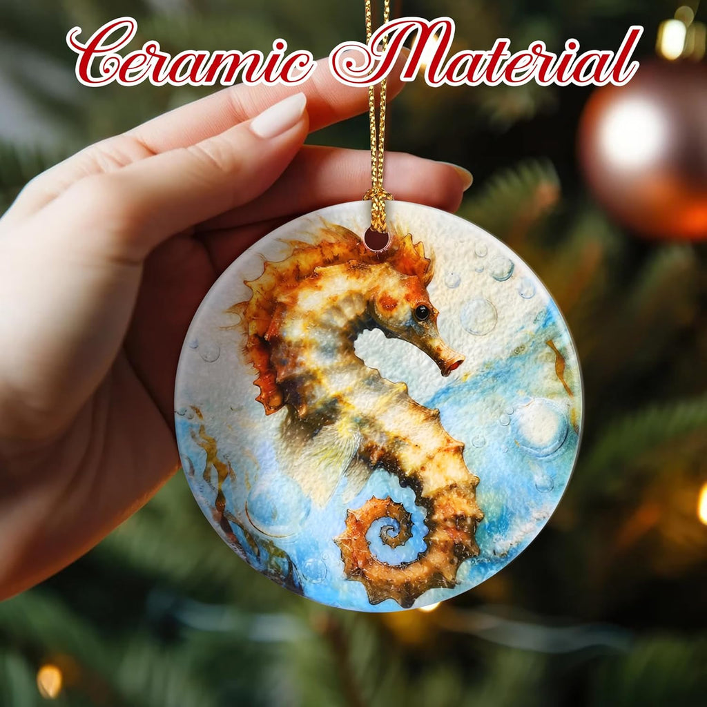 Christmas Ornaments, Seahorse Ornament, Christmas Tree Ornaments, Xmas Decorations, Holiday Decorations, Gifts for Seahorse Lovers, Holiday Party Gifts, and Xmas Gift Ideas