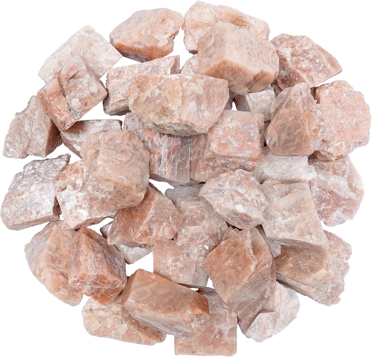 Crocon 1LB Peach Moonstone Rough Bulk Natural Stone Raw Gemstone Tumbling Cabbing Polishing Gem Mining Chakra Balancing Reiki Healing Good Luck Home Office Decor