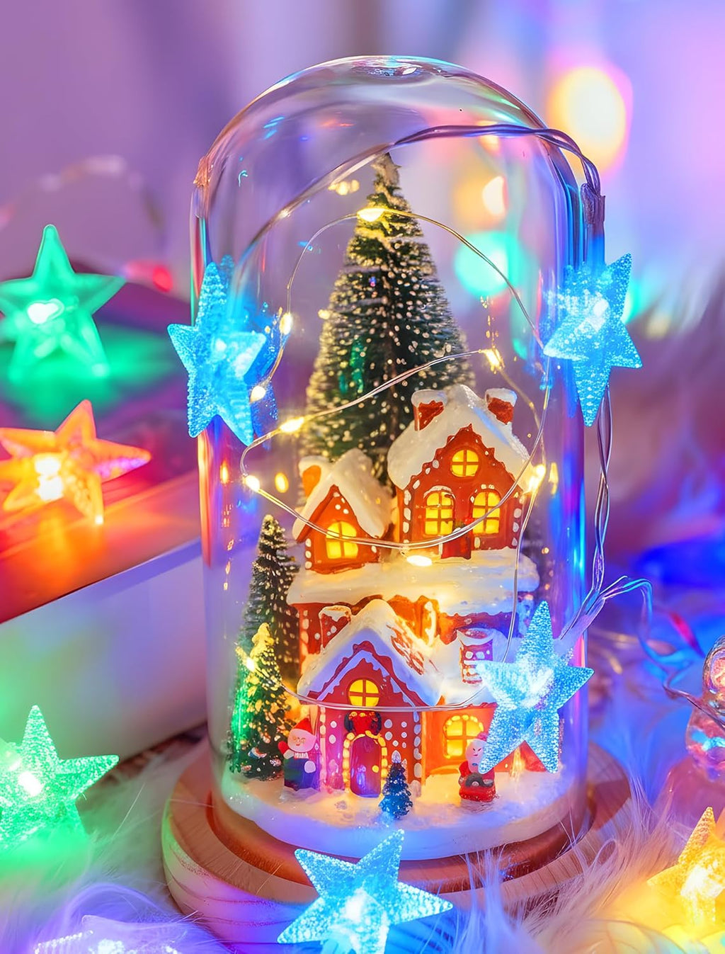 Star String Lights Plug in,33ft 100LED Star Christmas Lights with Remote and Timer, Fairy Lights Waterproof for Indoor Outdoor Bedroom Classroom Dorm Wedding Party Holiday Decor,Multicolor