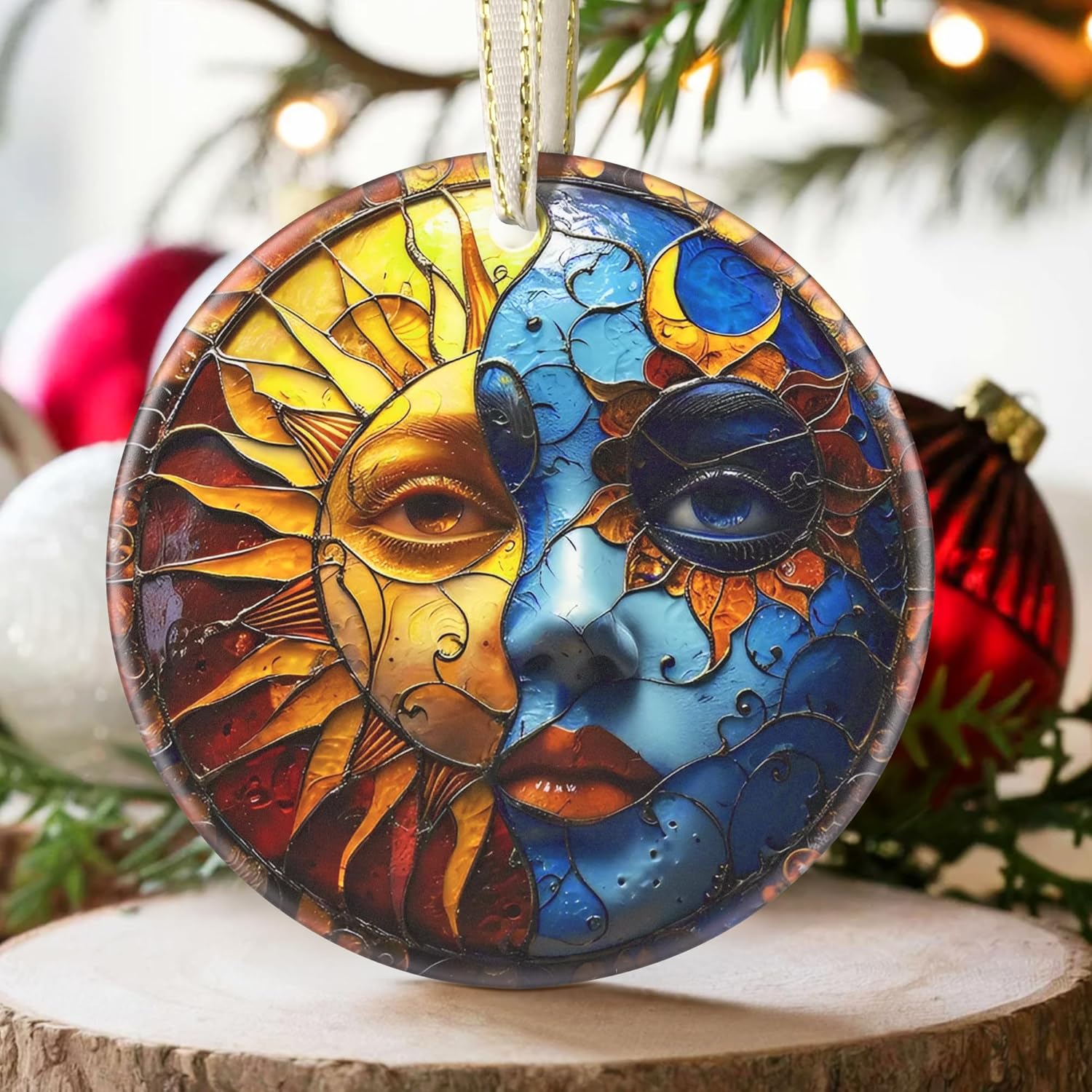 2025 Beautiful Christmas Ornaments - Christmas Decoration, Round Ceramic, Holiday Decor for Tree, Gift Idea