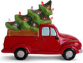 Milltown Merchants Ceramic Christmas Tree in Vintage Truck - Nostalgic Tabletop Decor - (11" Red Truck/Multicolored Lights)