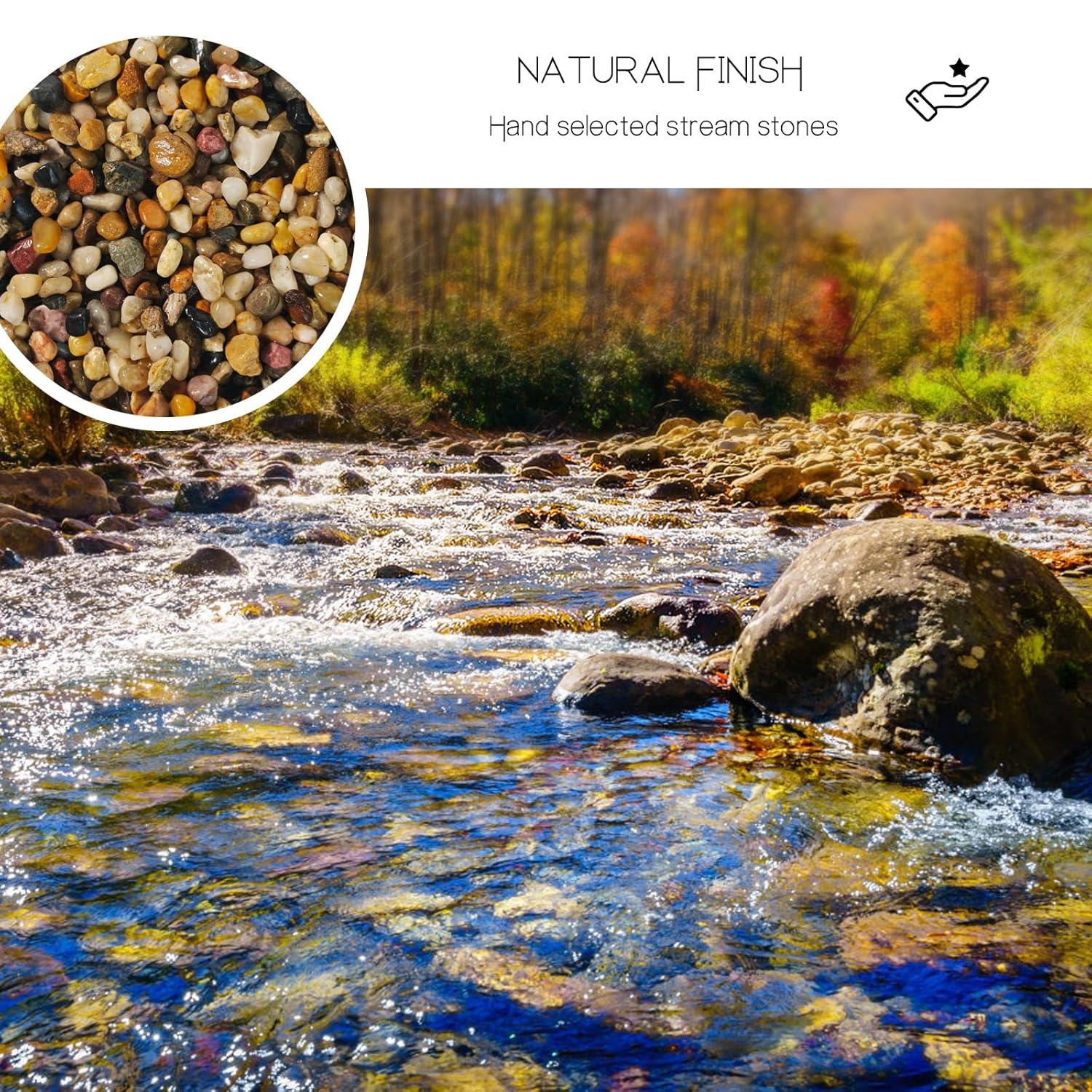 3Lb Pebbles for Indoor Plants,River Rocks for Succulent Plants,Aquarium Gravel,Decorative Stones Bonsai Garden Pebbles,Aquarium Rocks for Landscaping,Plants,Vase Fillers (Brown)