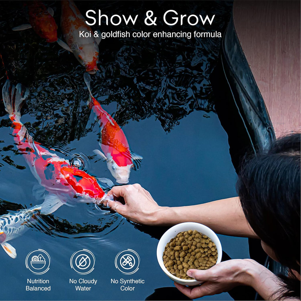 Big Kahuna Koi Fish Food for Ponds 20lbs - Koi Food for Pond Fish Food Pellets – 3/16-1/4 Floating Pond Pellet