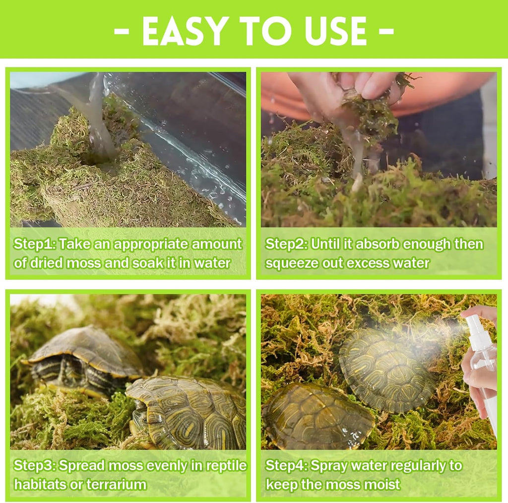 Riare 1.3LB Premium Sphagnum Moss for Reptiles- 50QT Natural Live Moss Reptile Moss Bedding for Terrarium, Hatching, Forest Sphagnum Moss Reptile Substrate for Snakes, Gecko, Turtles, Frogs, Leopard
