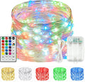 RGB Color Changing 33Ft 100LED Christmas Fairy Lights Battery Operated, Waterproof String Lights USB Powered with Timer for Indoor & Outdoor,18 Colors and Multicolor for Girl's Bedroom Christmas Decor