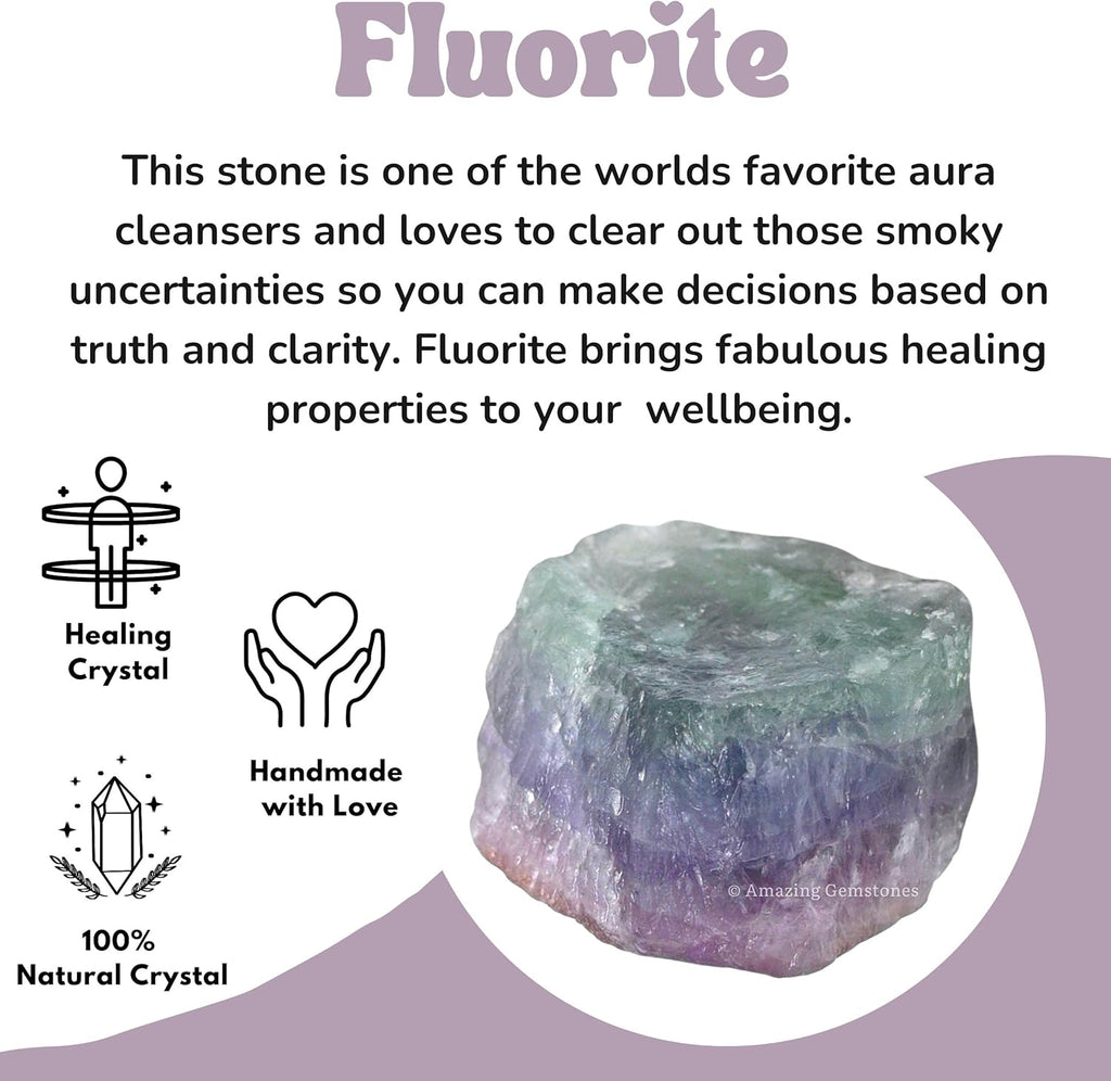 Amazing Gemstone Fluorite Raw Crystals and Healing Stones, Natural Rocks for Tumbling - DIY Raw Stones and Crystals, 2 Pieces