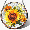 8-Inch Stained Glass Ornament, Stained Glass Window Hanging, Suncatcher Window Hanging, Home Decor, Sunflower Ornament | Mother's Day, Christmas, Birthday | Gifts for Flower Lovers, Mom & Friend