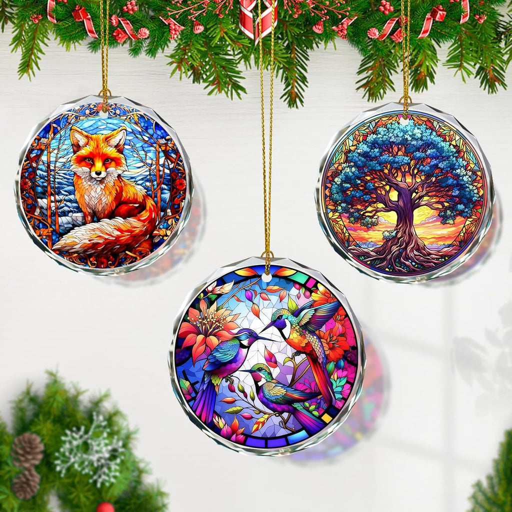 Hummingbird Stained Glass Ornament - Christmas Tree Decoration, Gift Exchange Present Idea