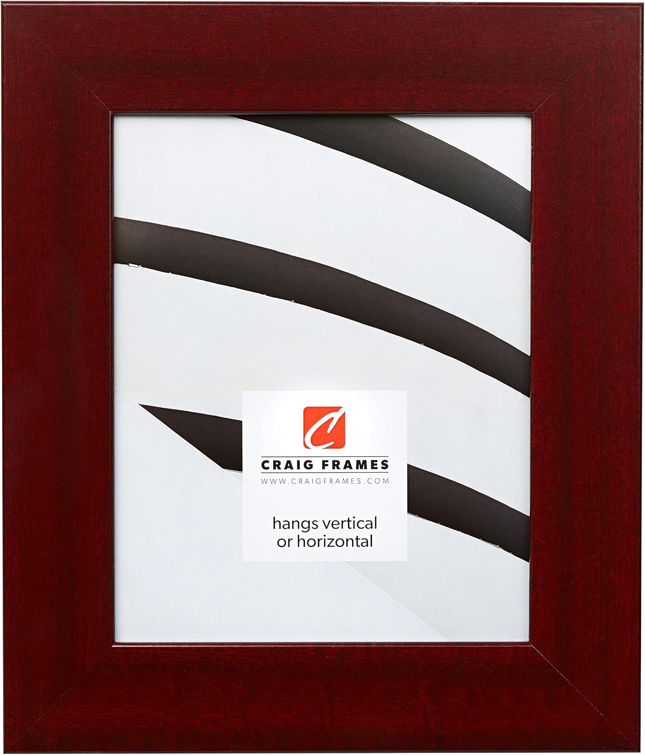 Craig Frames Bauhaus 200, 4x10 Picture Frame, Red Mahogany
