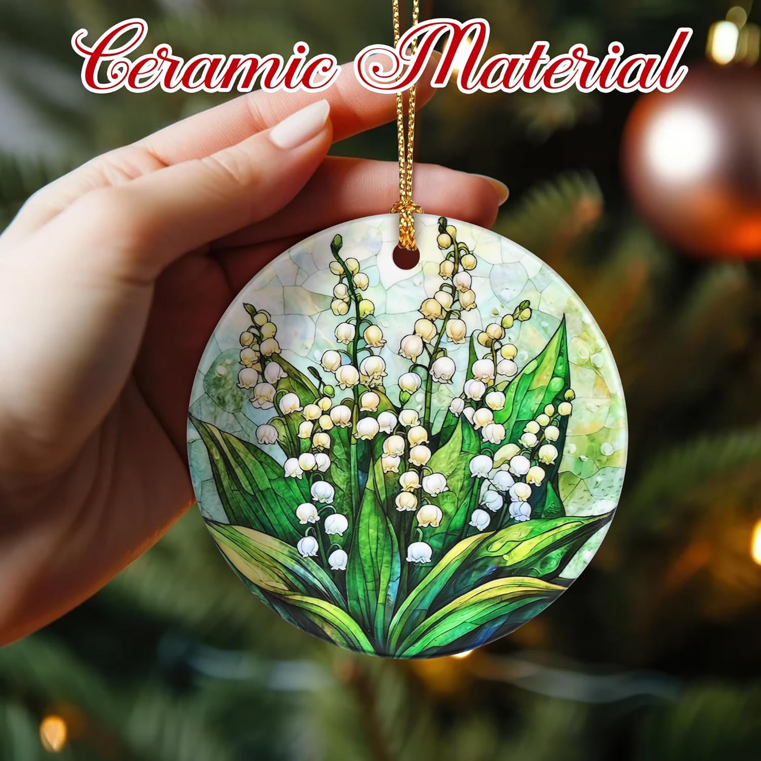 Christmas Ornaments, Lily of The Valley Flower Ornament, Christmas Tree Ornaments, Xmas Decorations, Holiday Decorations, Gifts for Flower Lovers, Holiday Party Gifts, and Xmas Gift Ideas