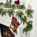 2025 New 6.56FT Christmas Garland Lights with 96 LED 8 Flash Modes Battery Operated Cypress Garland with Timer Lighted Xmas Pine Garland Christmas Decor for Mantle Fireplace Table Stairs Holiday