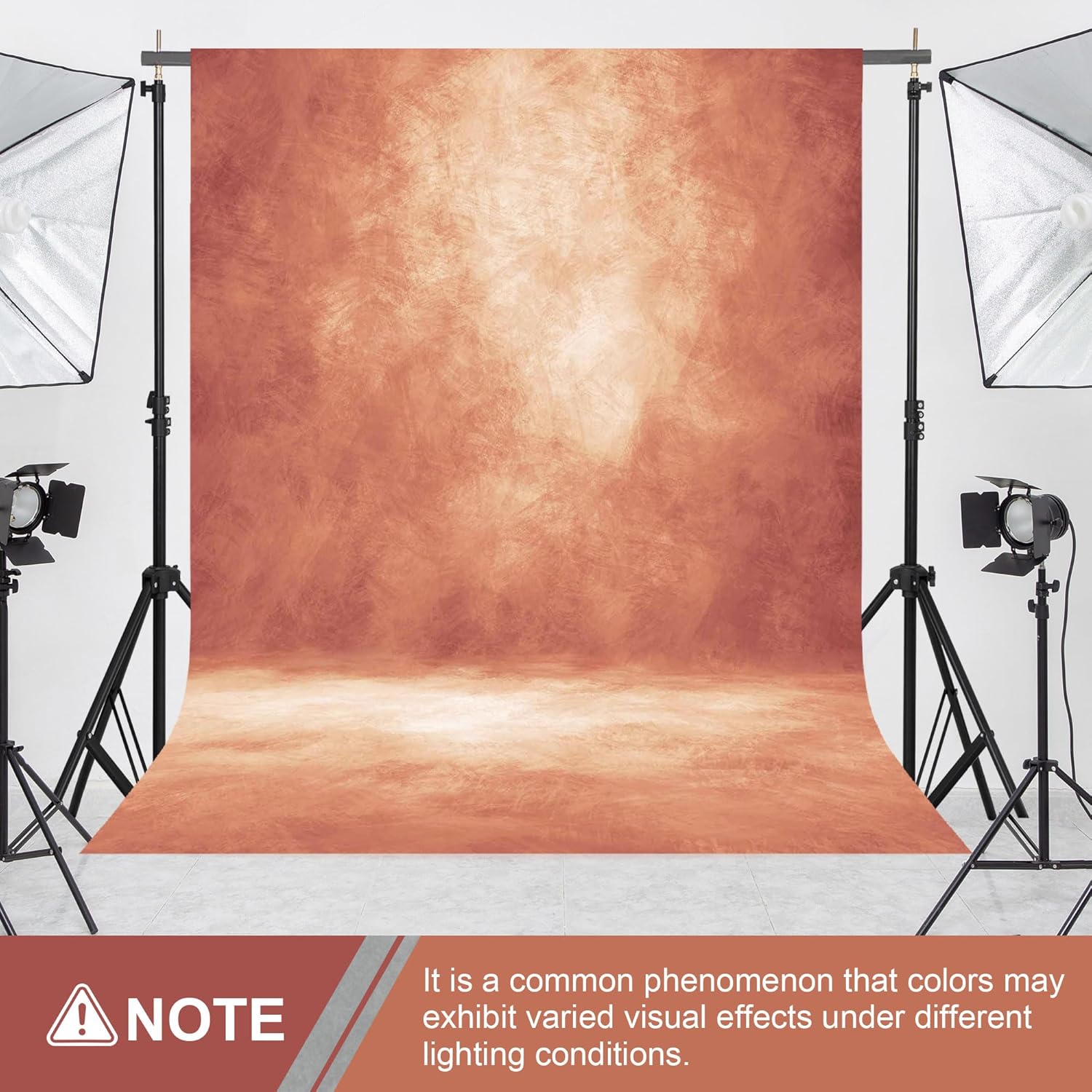 Abstract Professional Photography Backdrop for Portrait Photo Props Booth Background Photoshoot Studio with Polyester Fabric Roller Pocket on Top(8x10ft,Brick Red,No Stand)
