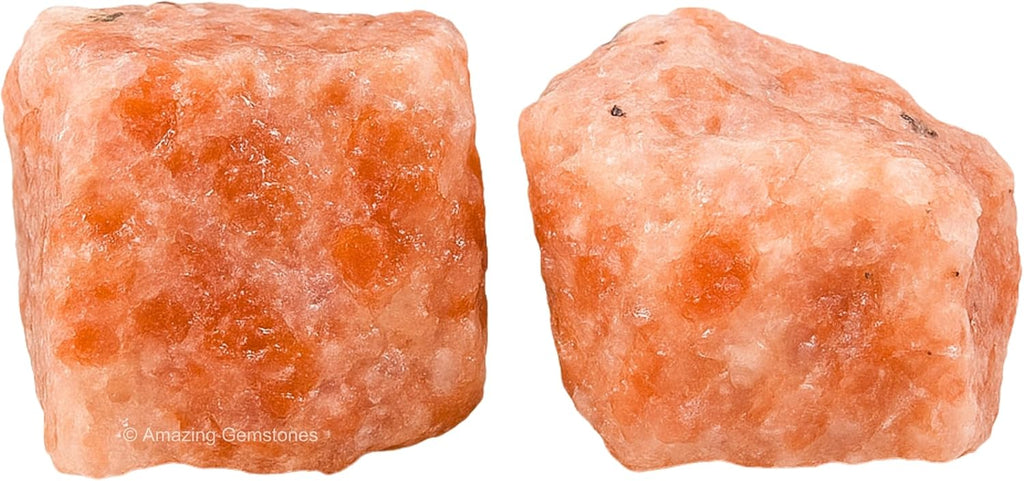 Amazing Gemstone 2 Pieces Sunstone Raw Crystals and Healing Stones, Natural Rocks for Tumbling and DIY Raw Stones and Crystals